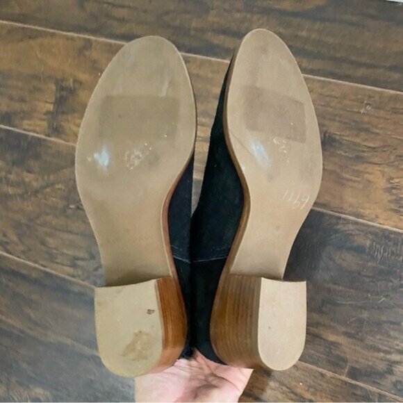 Kate Spade Taley Ankle Boot Black Suede Bow Boots Bootie Size 6 Stack Heel • - Picture 5 of 6